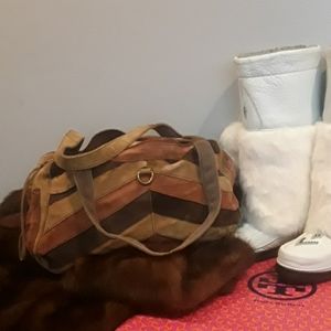 Lucky brand GUC Vintage leather patchwork bag